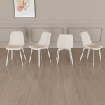 ZUN A set of 4 dining chairs, modern kitchen dining chair, linen padded chairs, and sturdy white metal 09502477