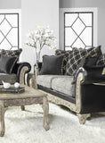 San Marino 2-Tone Fabric Wooden Frame Sofa and Loveseat with 3 Tables Set T2574P198801