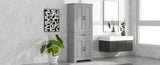Bathroom Storage Cabinet with Doors and Drawer, Multiple Storage Space, Adjustable Shelf, Grey WF308204AAE
