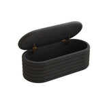 Storage Teddy Ottoman Bench Upholstered Fabric Storage Bench End of Bed Stool with Safety Hinge for W2336P251245