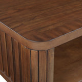 Rectangular Wood Coffee Table for Living Room, 41.5-Inch Coffee Table with Solid Wood Legs, Wood W1202P177316