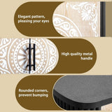 Pattern Carving, High Feet, Oval Tabletop, Curved Side Frame, Door Panel MDF Spray Paint, Cabinet 94038346