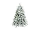 7 FT PreLit Flocked Artificial Christmas Tree, PreStrung LED Lights with White Plastic Ornament N769P523100W