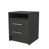 Black 2-Drawer Nightstand B062P230638