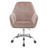 ZUN Peach and Chrome Swivel Office Chair B062P182757