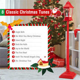 64" Christmas Streetlamp Decor Santa/Snowman/Tree Scene, 60 Warm White LEDs, 8 Tunes, 2 Modes 40533839