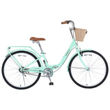 26 Inch Single Speed Folding Lady Bike , Durable Steel Frame,Compact Design for Easy Storage and W1019P248822