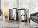 FURNITURE Vega Side Table in melamine with open storage,Onix and White 83083392