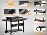 3-Burner Flat Top Gas Griddle Cooking Station with Ceramic Coated Cast Iron Pan, 30,000 BTU Propane 18516348