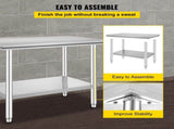 Stainless Steel Workbench 24x36x32 Inch Commercial Food Prep Workbench Heavy Duty Prep Workbench 31621967