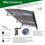 ZUN 79" x 34" Window Awnings Door Entrance Canopy, Aluminum Alloy Bracket, 0.137 Inch Thick Crystal W2205P180079