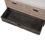 ZUN TREXM Storage Bench with Removable Basket and 2 Drawers, Fully Assembled Shoe Bench with Removable WF199578AAN