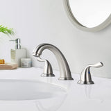 8-Inch 3 Holes 2 Handles Bathroom Sink Faucet, Brushed Nickel W122466237