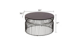 CT901 Modern Contemporary Metal Nested base and Tinted tempered glass top material 30" Coffee Table, B009P306196