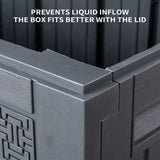 90gal Outdoor Garden Plastic Storage Deck Box Chest Tools Cushions Toys Lockable Seat 01303501