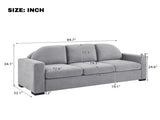 Modern 3-seater Sofa 84.7" Sofa Couch Upholstered Sofa with Curved Backrest for Living Room or Small N763P411268E