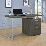 Weathered Grey 3-drawer Reversible Office Desk B062P145661