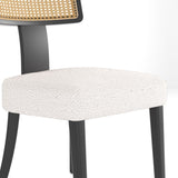 Mid Century Modern Dining Chairs Set of 2,Solid Wood and Rattan Net Back,Dining Room Chairs Accent W2812P287301