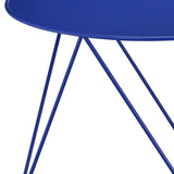 Blue Geometric Metal Base Accent Table B062P186427