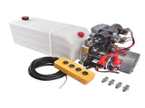 Hydraulic Power Unit 8 Quart Double-Acting Hydraulic Pump 12V DC 1.6KW 3200 PSI for Dump Trailer, 02328386
