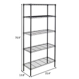 5-Layer Plastic Coated Iron Shelf 180*90*35 Black 59154437