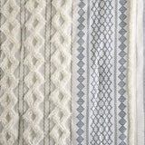 Cotton Printed Comforter Set with Chenille White/Navy Full/Queen B035128793