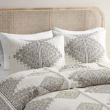 King/Cal King 4 Piece Printed Duvet Cover Set with Throw Pillow B035P148372