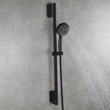 ZUN Stainless Steel Shower Set with Lengthened Shower Sliding Bar for Bathroom Black 87429542