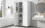 Tall and Wide Bathroom Floor Storage Cabinet, Bathroom Storage Unit, Freestanding Cabinet with 4 WF323345AAK