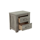 2 Drawers Bedroom Wooden Nightstand in Grey Finish B016P251372