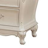 Pearl White 2-Drawer Nightstand with Queen Anne Legs B062P215398