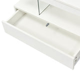 LED Coffee Table with Storage, Modern Center Table with 2 Drawers and Display Shelves, Accent 23639426