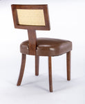 ZUN Heng Ming T back imitation rattan dining chair, PU cushion with adjustable foot cushion, suitable W212132039