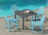 31" Seat Height Outdoor Bar Stool, Slatted Design Ergonomic Tall Chair for 40"-43" Bar 49036707