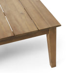 ZUN Acacia Wood Outdoor Coffee Table, Light Brown, 14'' H X 23.5'' W X 39.5'' L 72767.00MLBRN