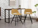 Porth Fabric Kitchen 28.25" Counter Height Stools, Set of 2, Yellow T2574P165090
