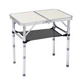Outdoor Folding Camping Table, 2ft Portable Pinic Table with 3 Adjustable Height, Small Aluminum 11203200