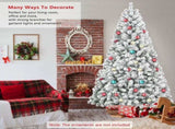 4FT Flocked Christmas Tree Snowy PVC Artificial Holiday Tree with 233 Tips, Compact Full Shape, 27977070