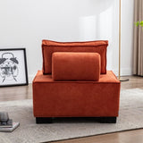 ZUN COOLMORE Modern Upholstered Chair Leisure Sofa Lazy Sofa Plastic Legs and Pillow Removable Armless W39541083