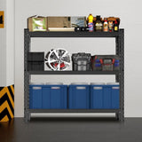 3-Tier Industrial Shelving Rack - 47in, Heavy Duty Steel Shelving Unit Adjustable, 51.2" W*23.6" 28824879
