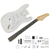 DIY 6 String ST Style Electric Guitar Kits with Mahogany Body, Maple Neck and Accessories White 81230365