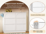 Modern Elegant Narrow Tipping Bucket Shoe Cabinet with 6 Flip Drawers, Space Saving Design, Cream N721P288699K
