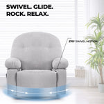 ZUN Modern Chenille Recliner Chairs Swivel Massage Rocker Recliner with Heat W1692P154175