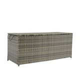 Outdoor Storage Box, 113 Gallon Wicker Patio Deck Boxes with Lid, Outdoor Cushion Storage for Kids W329138976