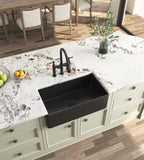 ZUN Inch White Farmhouse Sink Deep Apron Sink Undermount Farmhouse Kitchen Sink Single Farm Sink W928123624