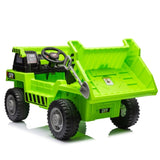 ZUN Ride on Dump Truck, 12V Ride on Car with Parents Control, Electric Dump Bed and Extra Shovel,Phone W1396P147017