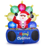 6ft Xmas Inflatable DJ Santa - RGB LED Orbs Music Mute Mode Stakes/Ropes Quick Setup Outdoor Party 68151189