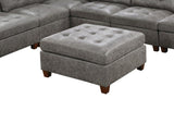 Living Room Furniture Tufted Cocktail Antique Grey Breathable Leatherette 1pc Cushion B011127813
