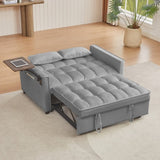 Grey Velvet Loveseat Sofa Bed W588P190562