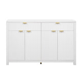 Modern Wave-Pattern Sideboard Cabinet with 2 Drawers and 4 Doors, 3-Level Adjustable Shelves, N711P269068K